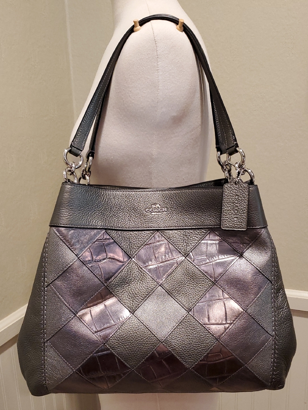 Like NEW Coach Metallic Patchwork Lexy